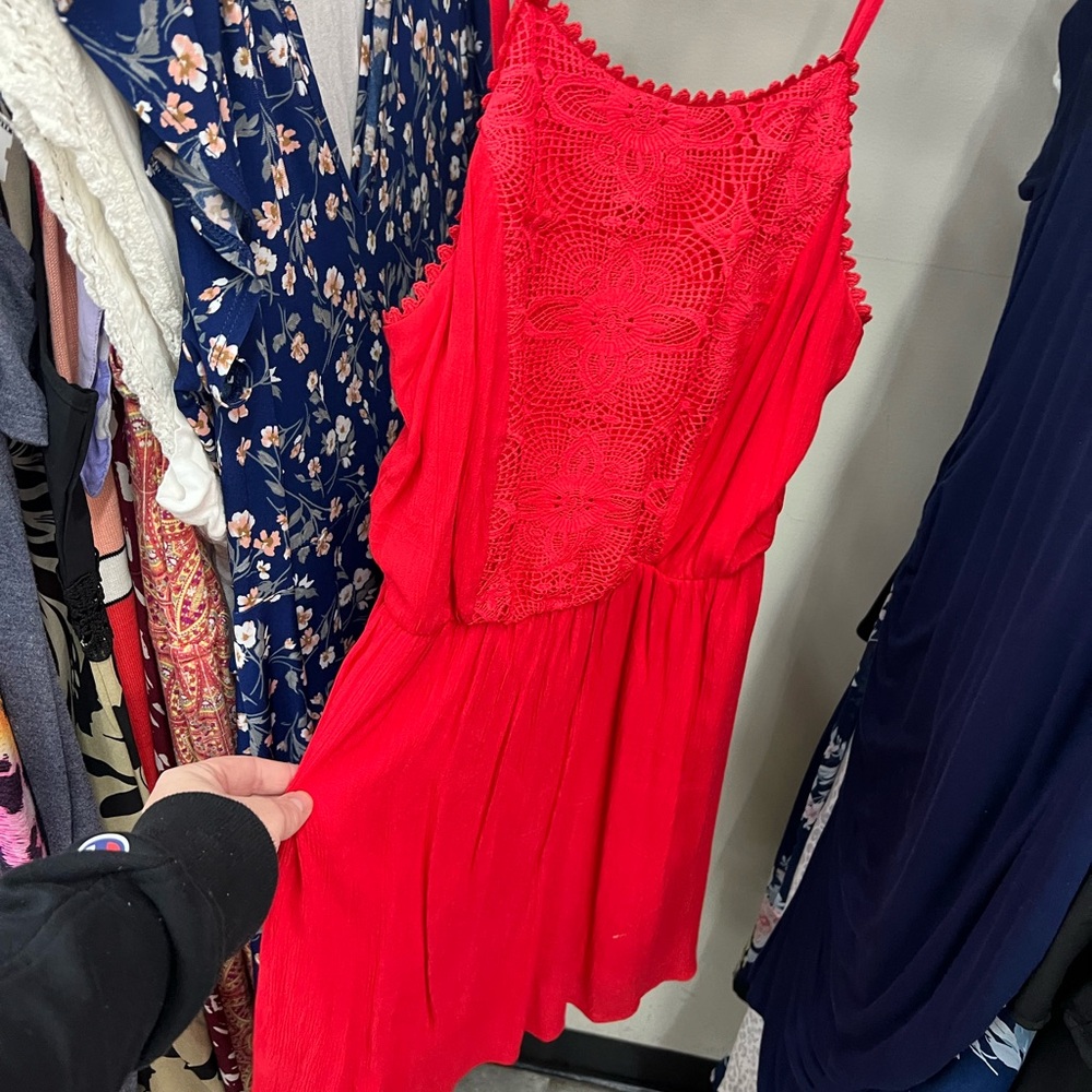 Lily Rose Red Lace Above Knee Dress
